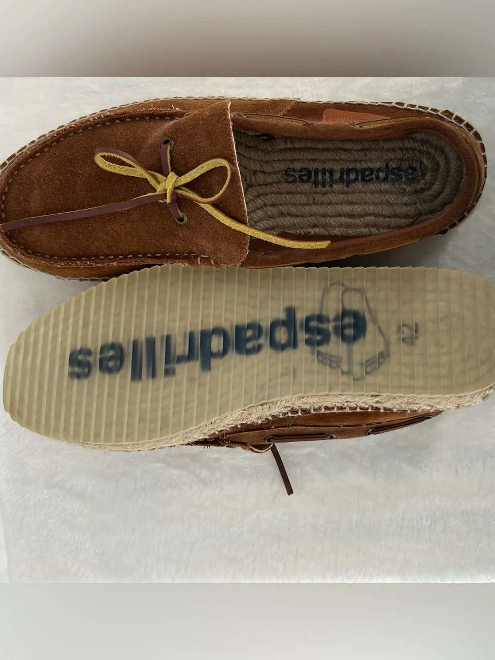 Espadrilles Varo Leather Loafers Suede Rope Heel Rubber Sole Men’s Sz 42 Preppy